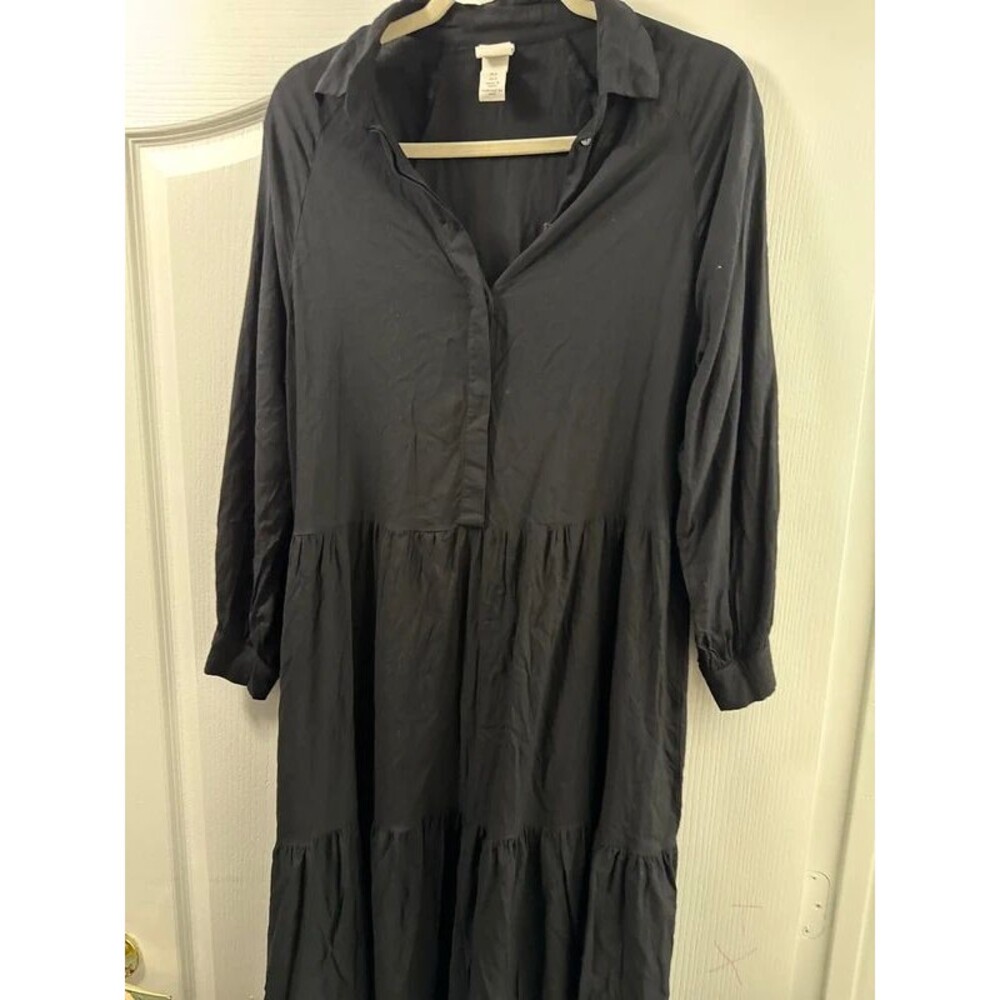 H&M tiered black dress S